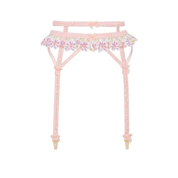 FOR LOVE & LEMONS April Bloom Garter Belt in Pink New - Picture 11 of 13